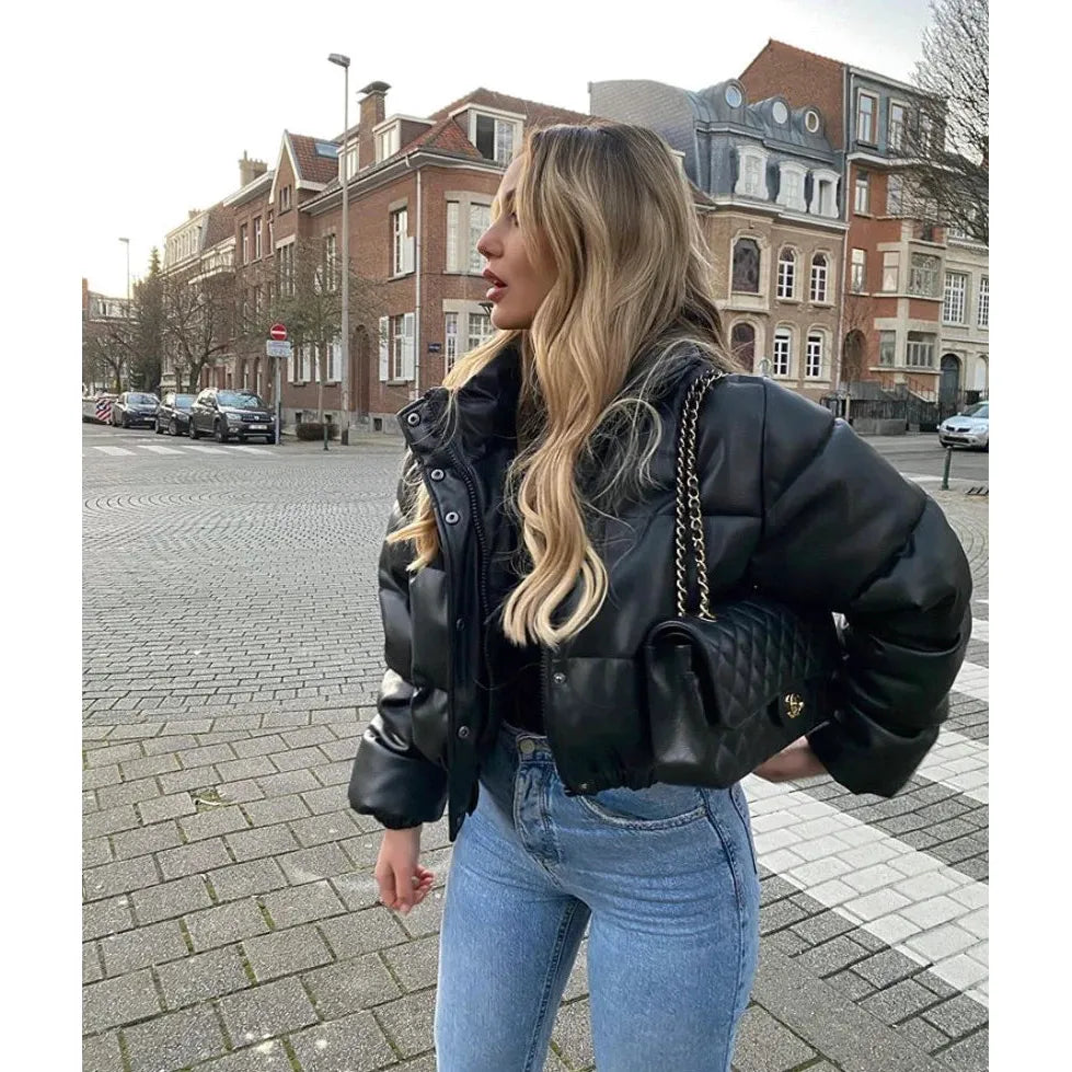 Ernesta | Leren Puffer Jas